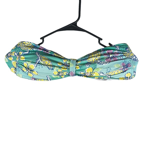Lilly Pulitzer Turtle Print Strapless Bikini Top Size Medium - Picture 1 of 4
